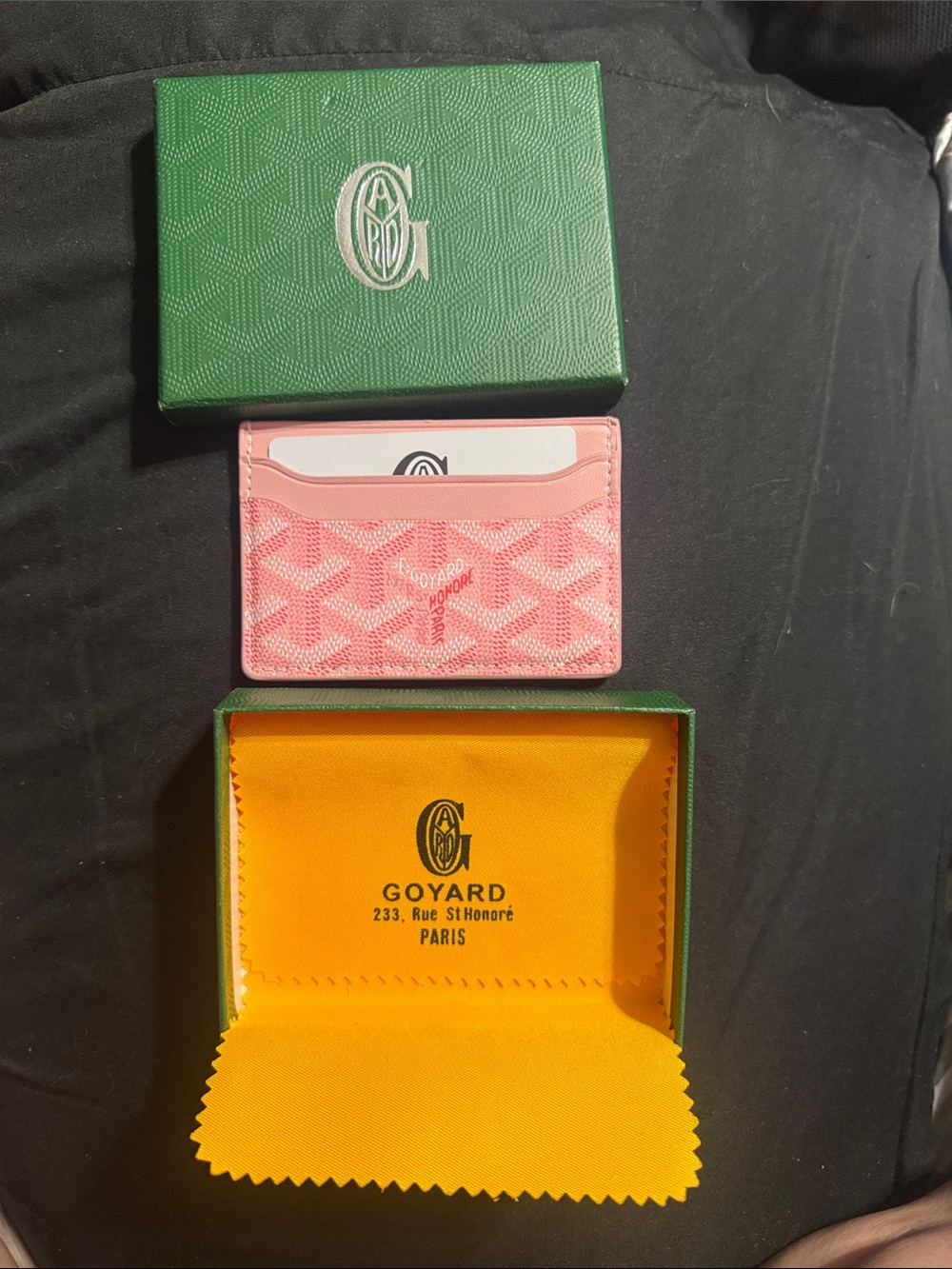 Goyard Saint Sulpice Card Holder Pink Card Wallet Money Travel Coated Canvas